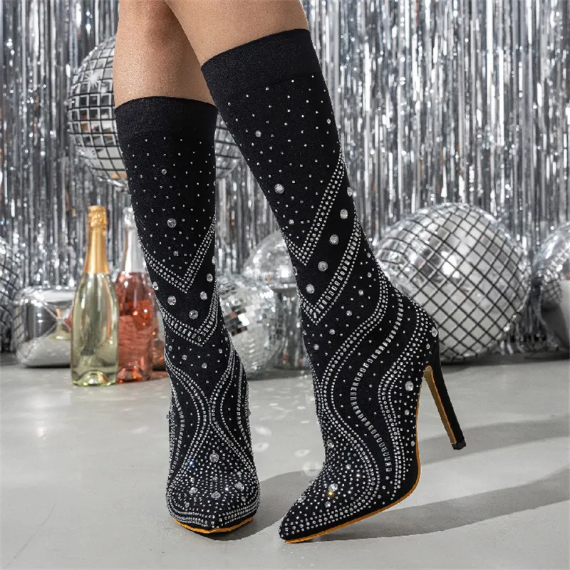 Knee Boots Sock Boots Thin Heel 2022 Women's High-Heeled Boots