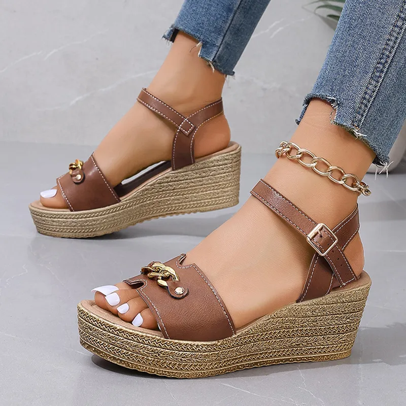 Ankle Strap Summer Platform Sandals 2021 Lightweight Wedge