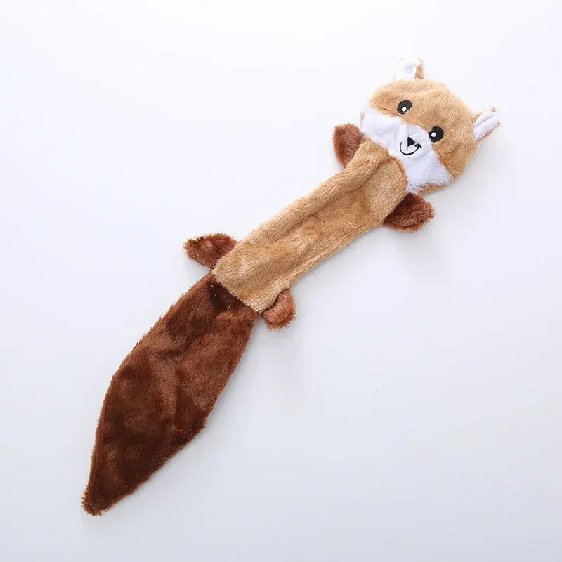 Interactive Squirrel Raccoon Plush Chew Toy for Small and Large Dogs  Bite-Resistant Pet Supplies (Set of 2)