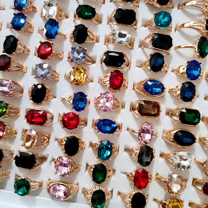 Solitaire Zircon Alloy Amazon Ring Mix Of Random Styles For