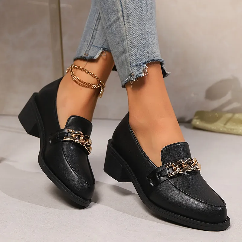 Premium Womens Leather Flats: Stylish Buckle Loafers for  display picture 1