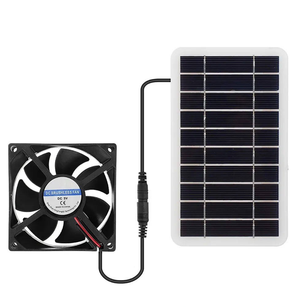 Solar-Powered Ventilation Kit: 2W Waterproof Fan for Cooling and