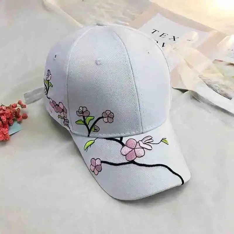 Womens Floral Baseball Cap Embroidered Long Brim... From  display picture 1