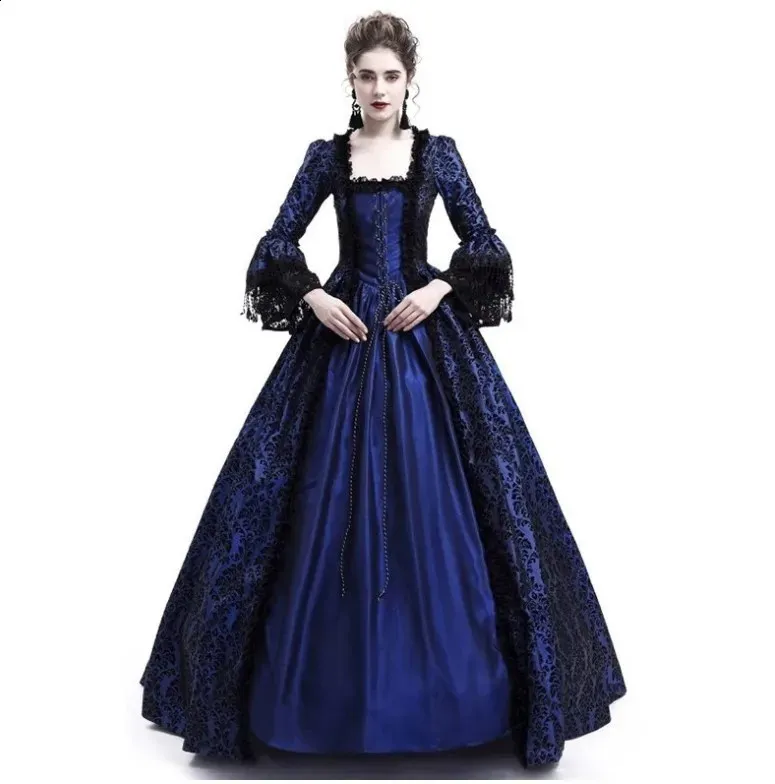 knee length dresses for ladies Wine Red Print Medieval Court Rococo Gothic Victorian Lolita Long Dress   LolitaInside