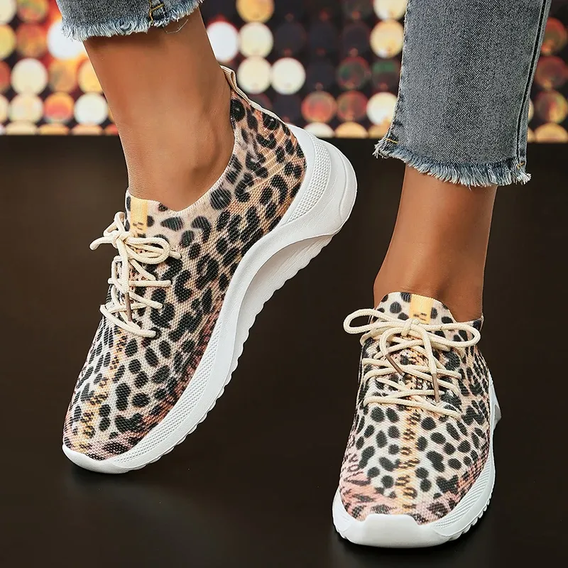 Ubuy Womens Cheetah Sneakers Slip On Cheetah Print Running