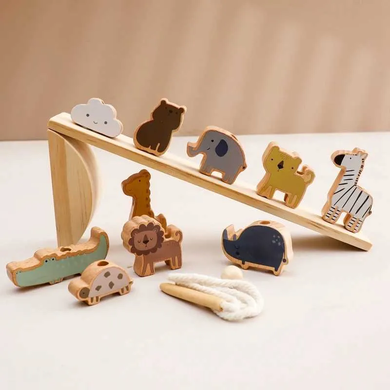 Stack And Balance Wooden Stacking Toys for Baby - Montessori Balance Building Blocks ...