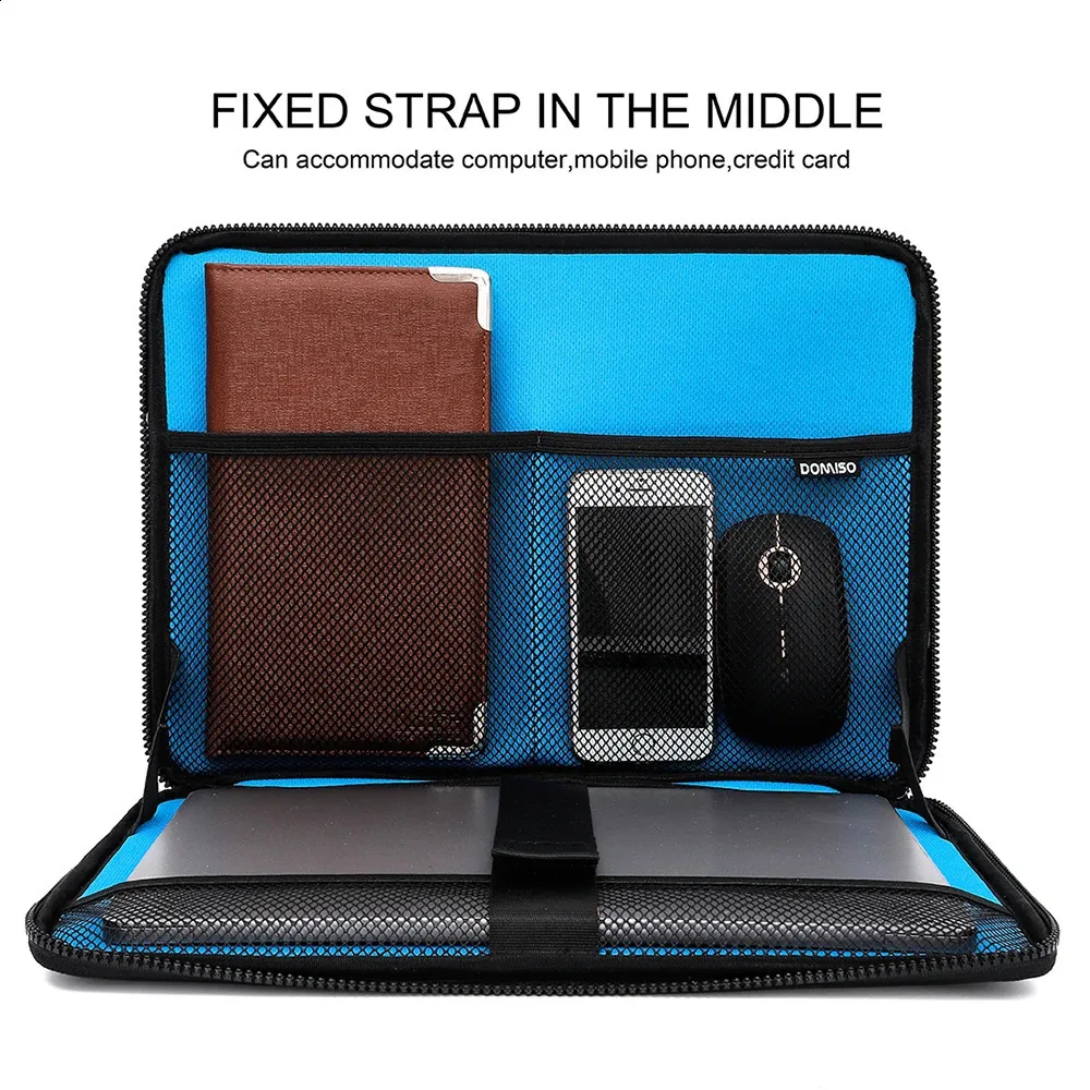 Lizer 13 Inch Laptop Sleeve Messenger Bag - Water-Repellent, Shoulder/Hand Carry, Multiple Compartments (Blue)