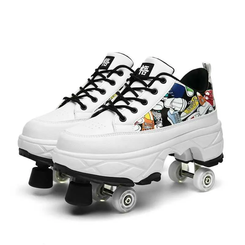 Parkour Shoes Skate Shoes With Wheels Wheel Roller Skates