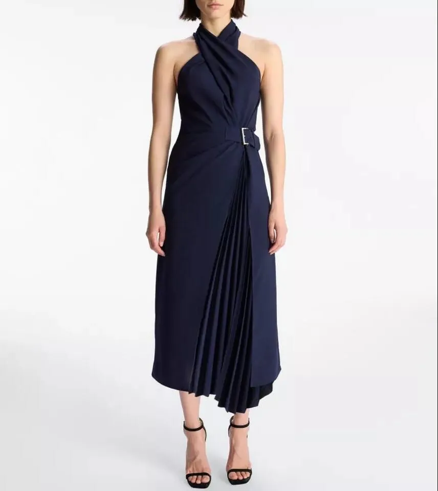 Elegant Halterneck A-Line Midi Dress - High Slit Tank Design, Shop Now!  from Dhgate Basic & Casual Dresses - price 110.95