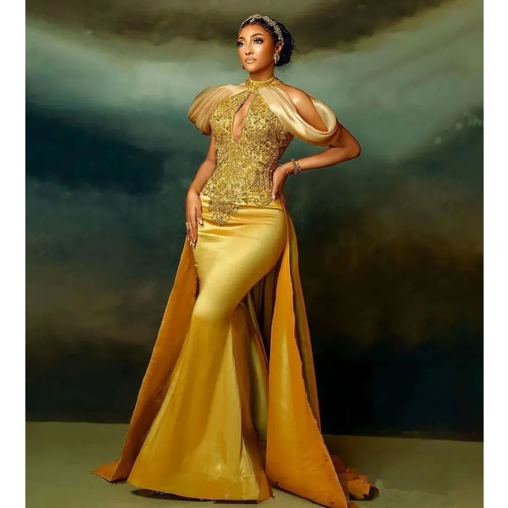 engagement dress gold Gold Mermaid Prom Dress Evening Formal Party Birthday Engagement Gowns formalgowns