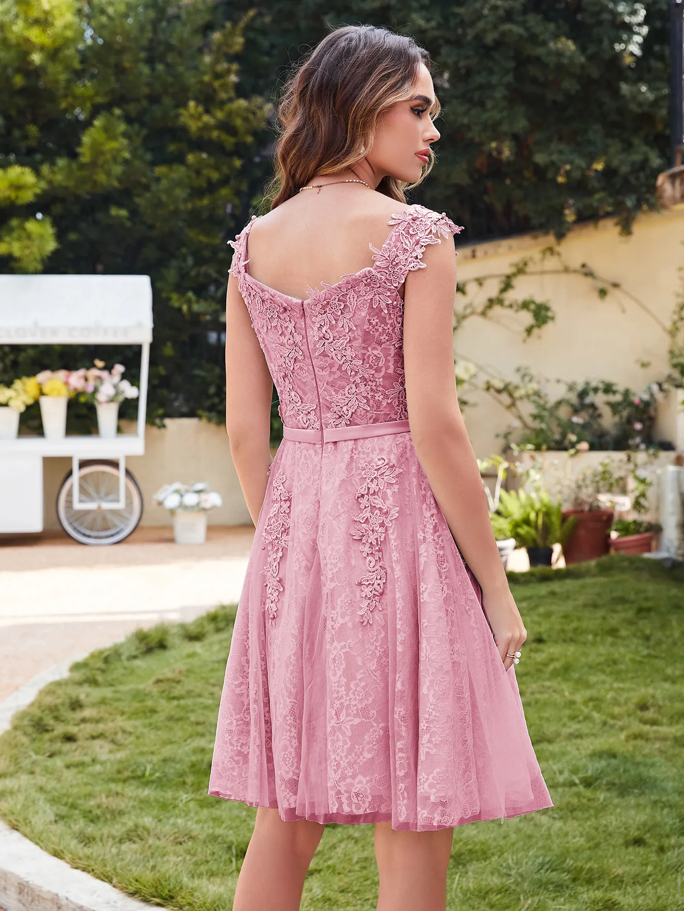 short dusty pink dress Short Vintage Chiffon Bridal Party Dress Online Vintage Zinnwaldite Lace  Formal Dress (BM2529) – DaisyFormals-Bridesmaid and Formal Dresses in 59+  Colors