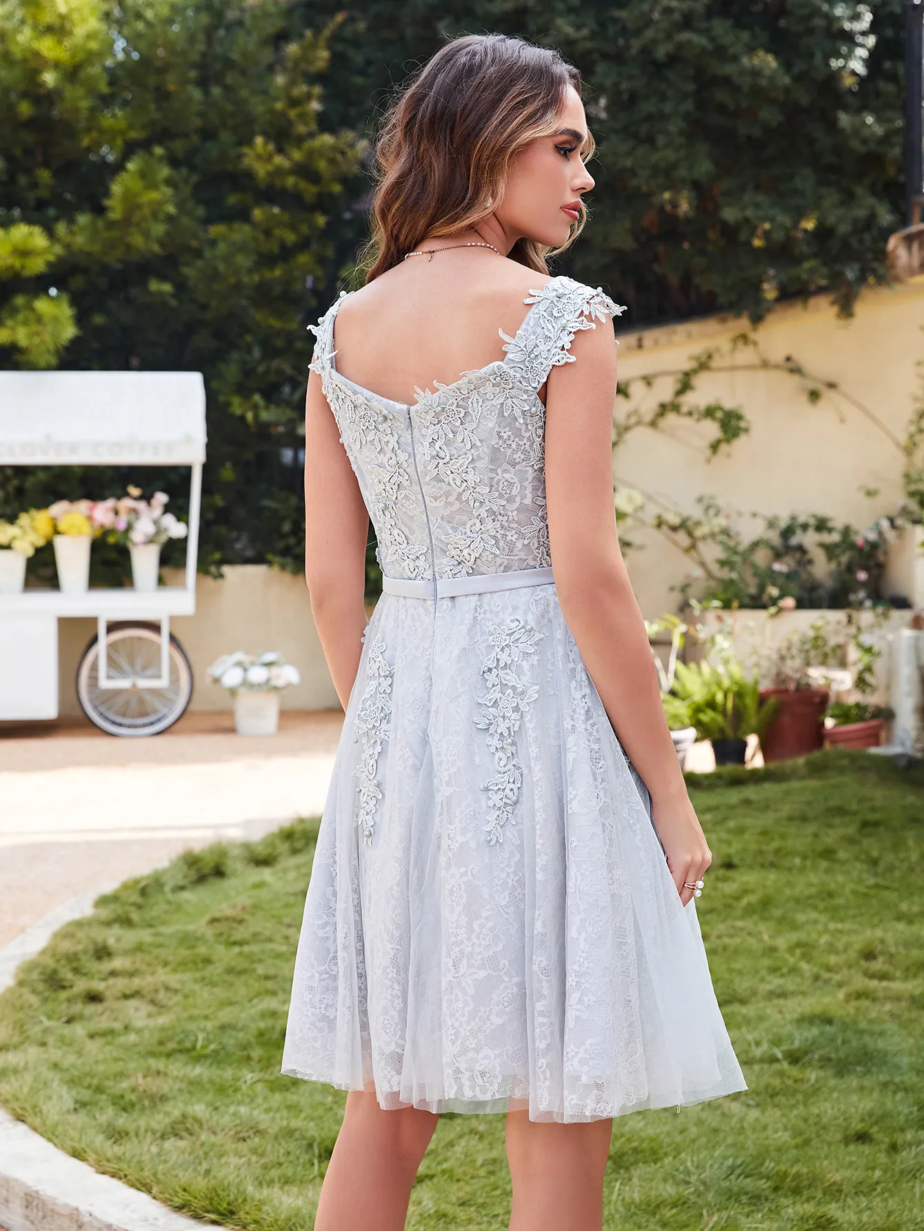 eyelet lace shirt dress Alena Eyelet Lace Dress in Beige main image 0