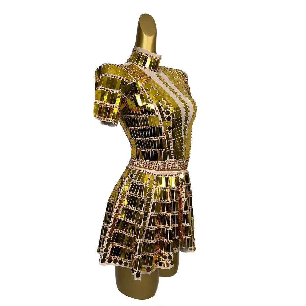 slim fit dress slacks Sparkly Gold Sweetheart Metallic Ruched High-Low Cocktail Homecoming Dress main image 0