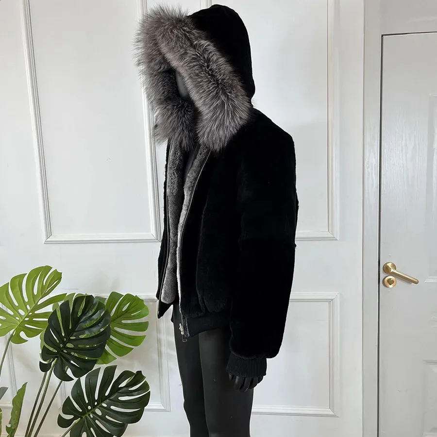 Winter Short Mens Real Rex Rabbit Forever New Fur Jacket