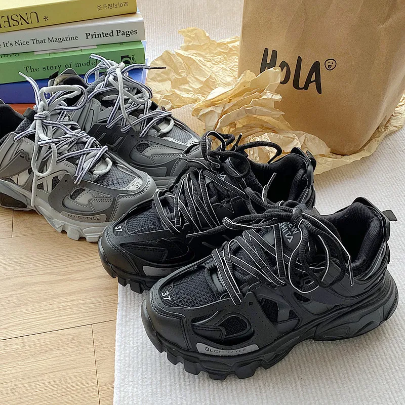 Womens Chunky Sneakers Black Gray Platform Tennis Shoes For Women Thick Breathable Sports Dad Sport Atos Para Mujeres Plush From Factory Labulaka1 Bulk 36.43 DHgate.Com