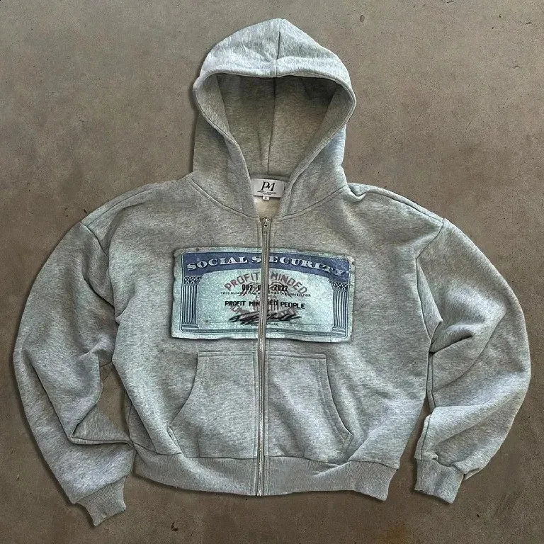 Y2K American Harajuku Hip Hop Graphic Print Zip Hoodie Retro Y2K American Harajuku Hip Hop Graphic Print Zip Hoodie Retro