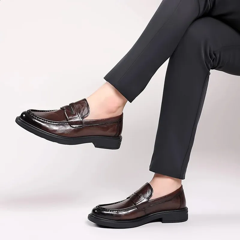 Men's Leather Slip-On Dress Shoes Square Toe Formal Business Loafers with  Wedge Heel and Beading Sewing Decoration from Dhgate Dress Shoes - price  80.64