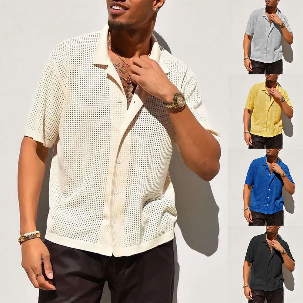 Breathable Men's Knitted shirt with t shirt with