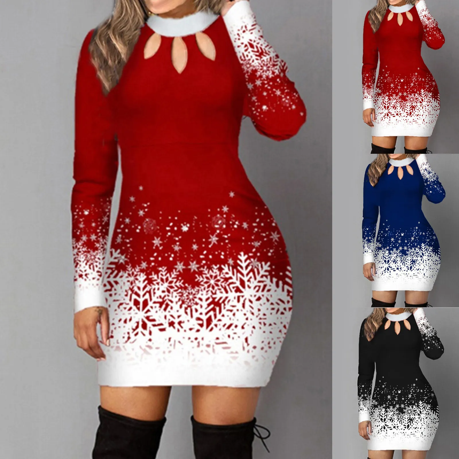 white christmas dresses Christmas Women's Dress, Holiday Party Racerback Dress, Festive Xmas A –  Nat & Herbs main image 0