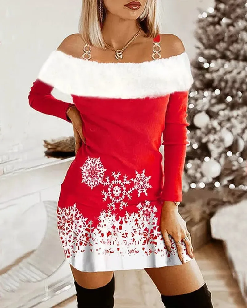 Snowflake Print Long Sleeve Christmas Dress for Women Casual Party Wear  from Dhgate Theme Costume - price 10.17