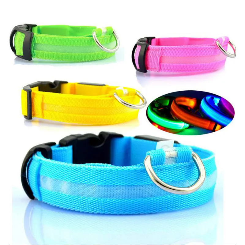 LED Nylon Waterproof Dog Training Collar With Flashing Glow In The Dark Leash For Night Safety And Comfort Luminous Fluorescent Collars For Dogs From Dh3474026 11.05 DHgate.Com
