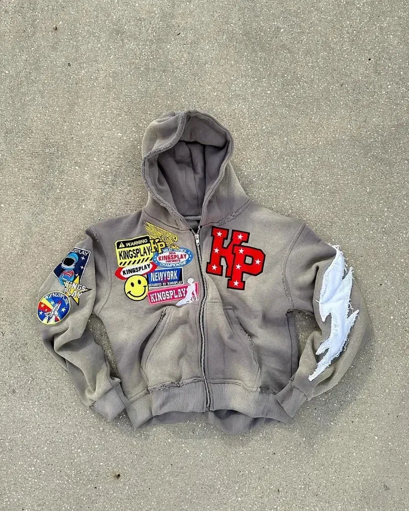 さらに100円引き◆MARITHE◆BOUCLE EMBROIDERY GRAPHIC HOODIE Harajuku 2000 Oversized Hip-Hop comfrt hoodie with Letter