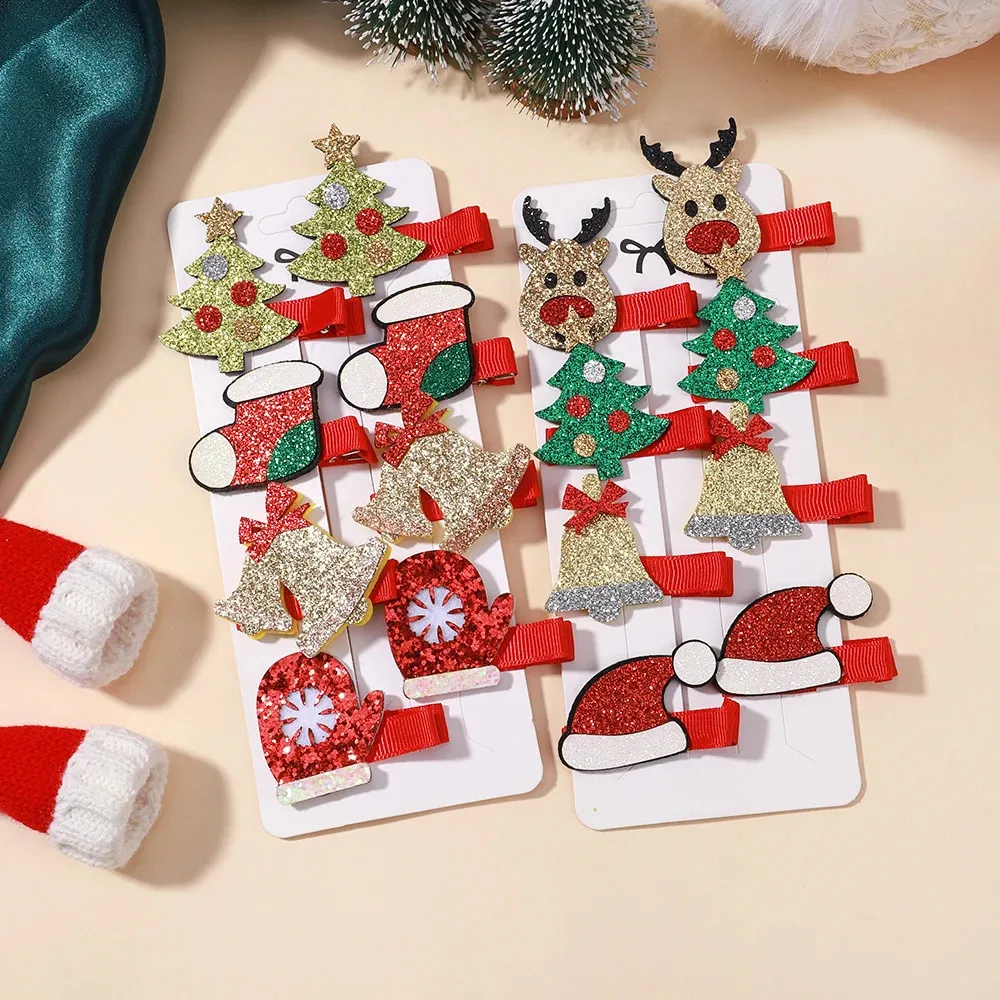 Festive Christmas Hair Clip Sets - Holiday Hair Decoration Clips