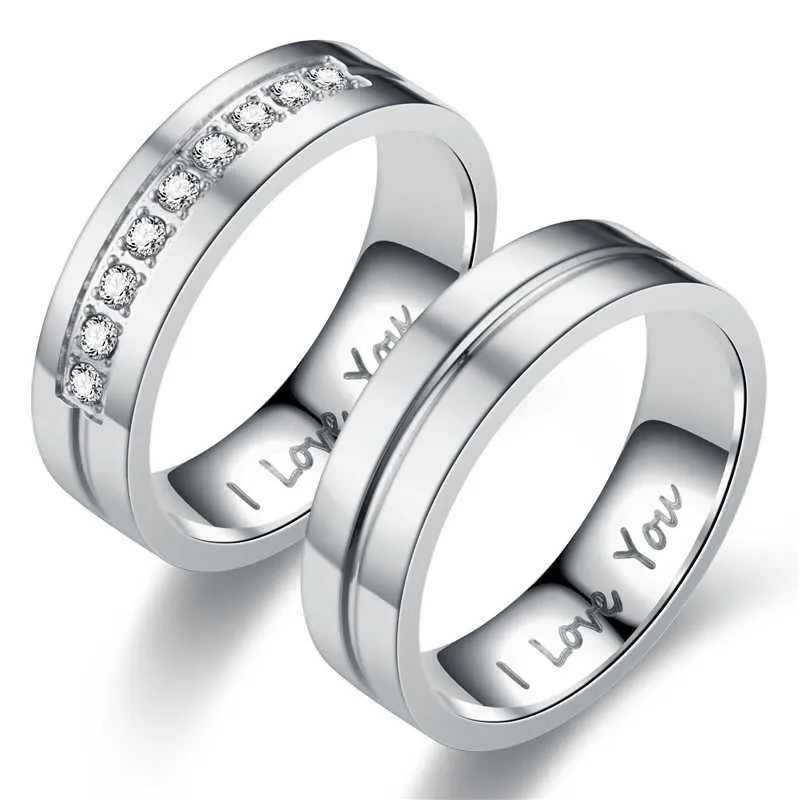 Couples Wedding Rings Promise Bands Stainless Steel Anniversary