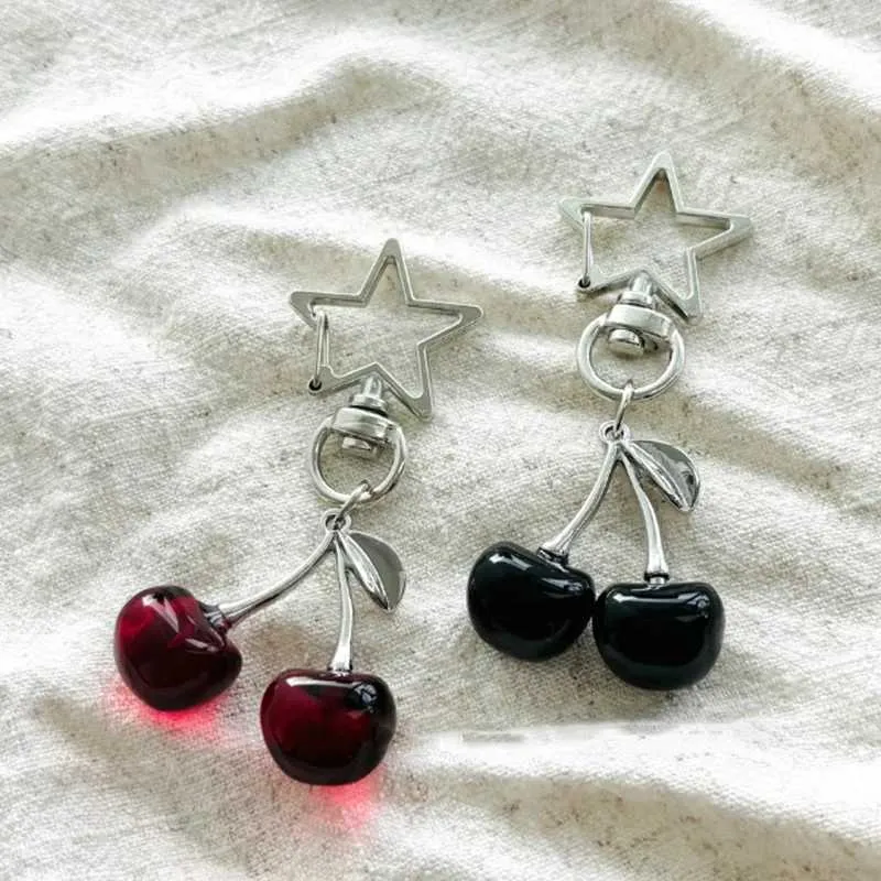 CHERRY BAG CHARM ROSE & GREEN CHERRY BAG CHARM ROSE & GREEN