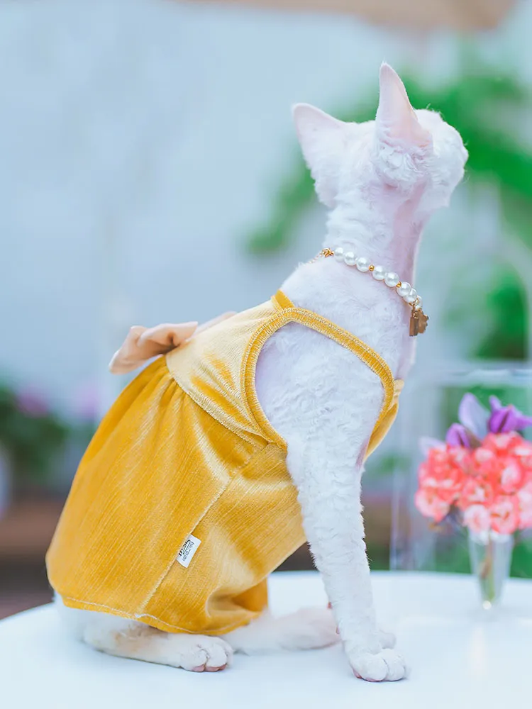 Luxurious Sphynx Cat Slip Dress, Cotton Blend Hairless Cat Clothes