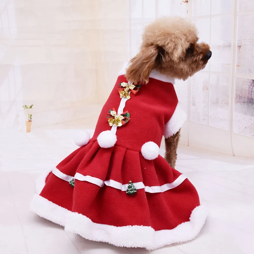 christmas dresses for puppies Holiday Dog Harness Dress Features an adorable candy cane tulle skirt christmas dog dress | Five