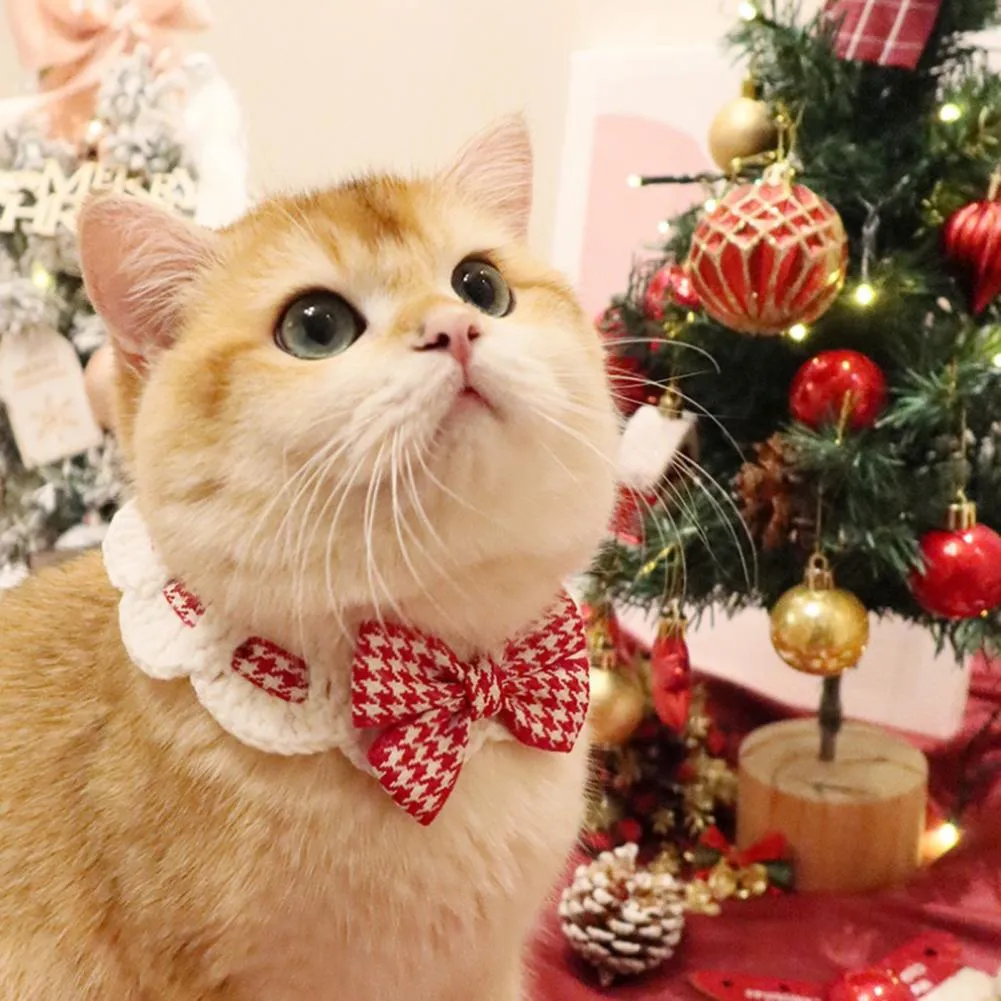 Christmas Cat Collar With Bow Tie And Bell 2 Pack For Girls