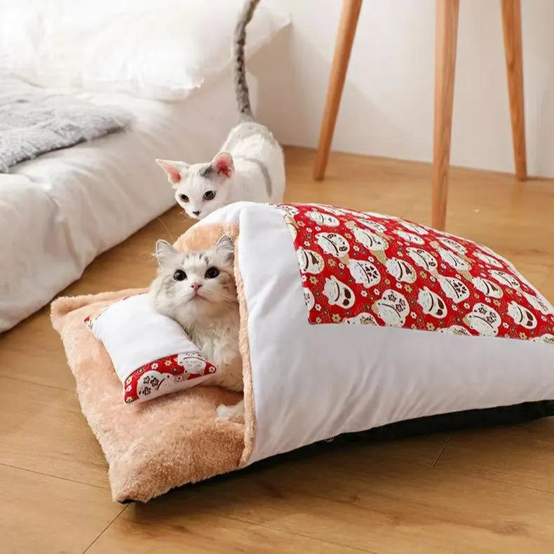 MADDEN Cute Cat Christmas Bed Warm Winter Sleep Cave With Removable Pet House Bed Cushion And Pillow For Cats And Dogs From Dh911938630 18.62 DHgate.Com
