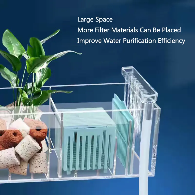 Wall-Mounted fish tank filter waterfall Box with Silent Circulating ...