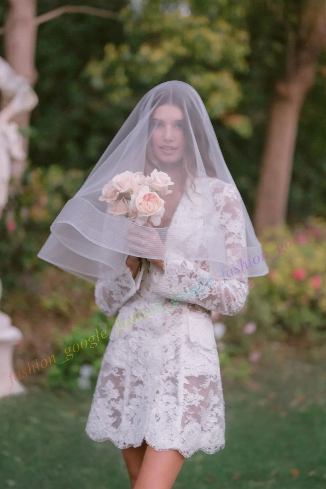 knee length dresses for ladies Charming Short Lace Wedding Dress with Long Sleeves and High Neck – Elsi  John