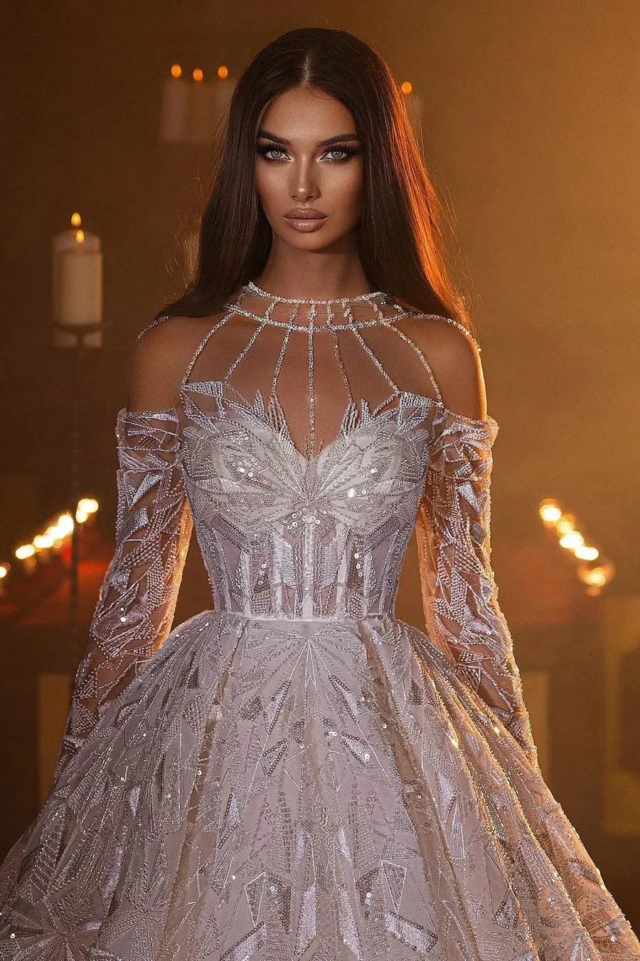 knee length dresses for ladies Sweetheart Long Sleeves Sleek Ruched Sheath Wedding Dress – Loveiss main image 0