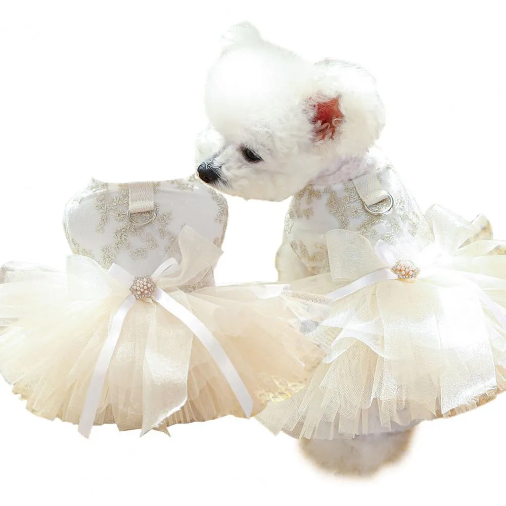elegant fancy dog dresses Designer Handmade Navy Blue Trailing Dog Party Dress main image 0