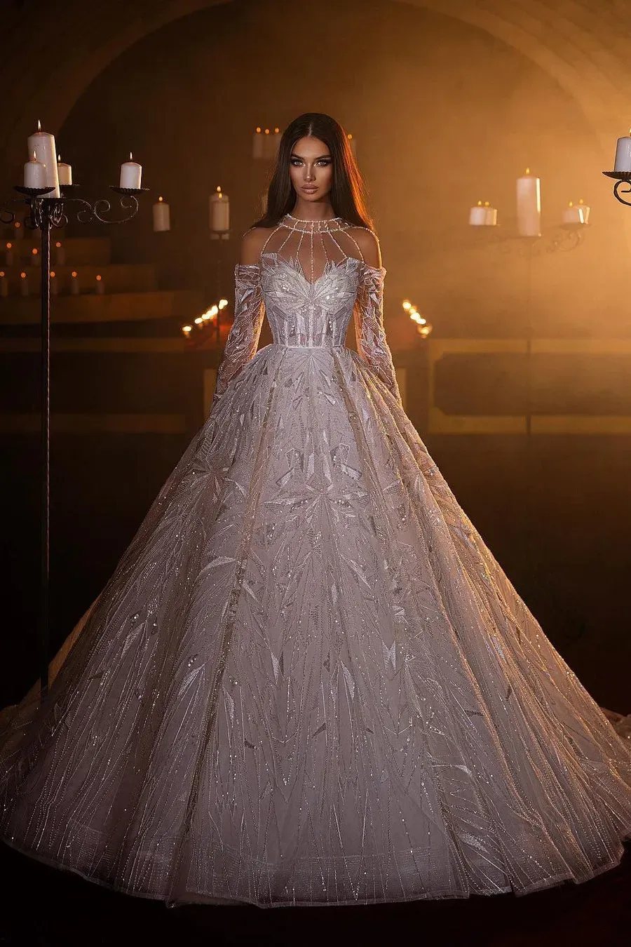 A-Line Women Wedding Dress with Sheer Neck, Long Poet Sleeves, Ruched  Sequins, Sweep Train Bridal Gown with Built-in Bra from Dhgate A-Line Wedding  Dresses - price 199.05
