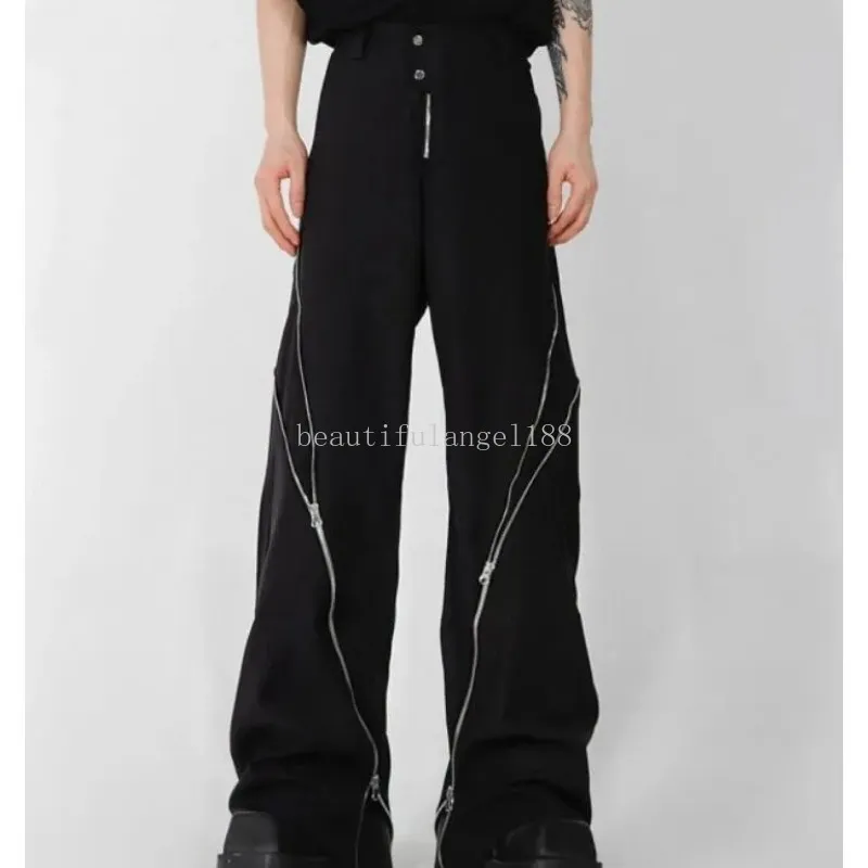 Pantalon De Jogging En Jean Pour Homme – Taille élastique, Poches Zippées – Style Cargo Décontracté