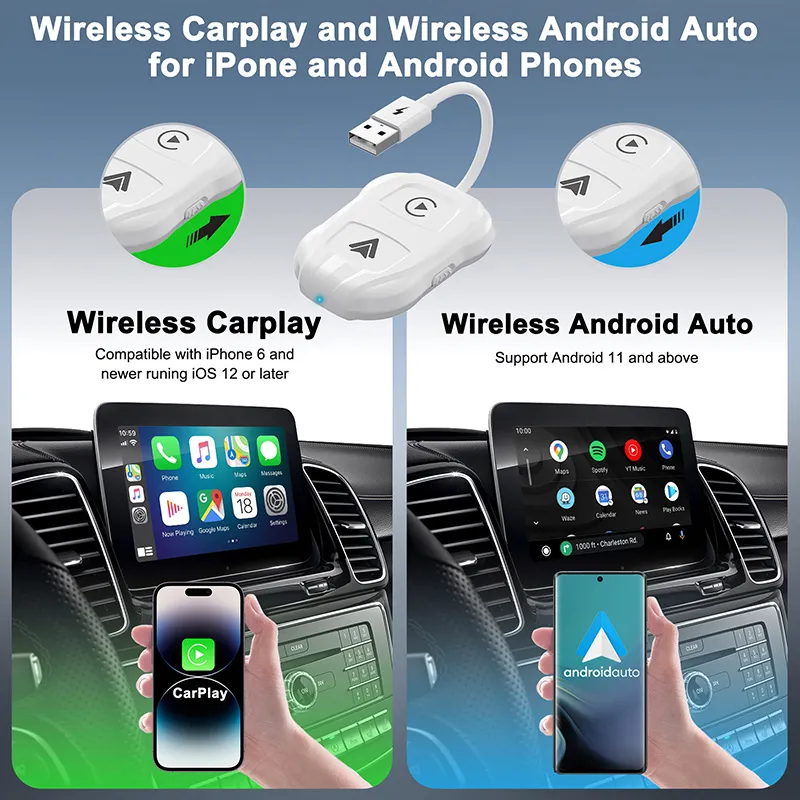 Plug & Play 2-in-1 Car usb adapter: Wireless...