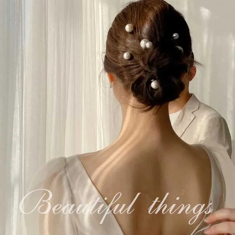 Japanese Hair Sticks Pearl U Pins For Hair: Elegant Updo  display picture 1