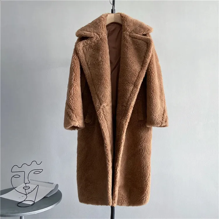 Womens Winter Wool Oversized Teddy Bear Coat Warm, Thick, Casual