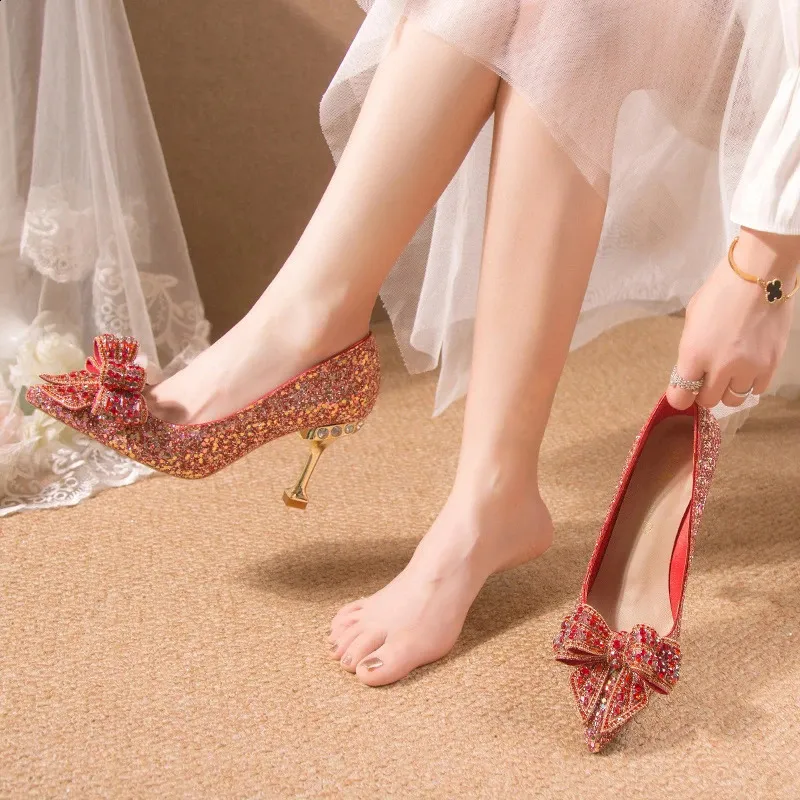 Wedding Shoes Burgundy Gold Heels Gold Rhinestone Red Heels
