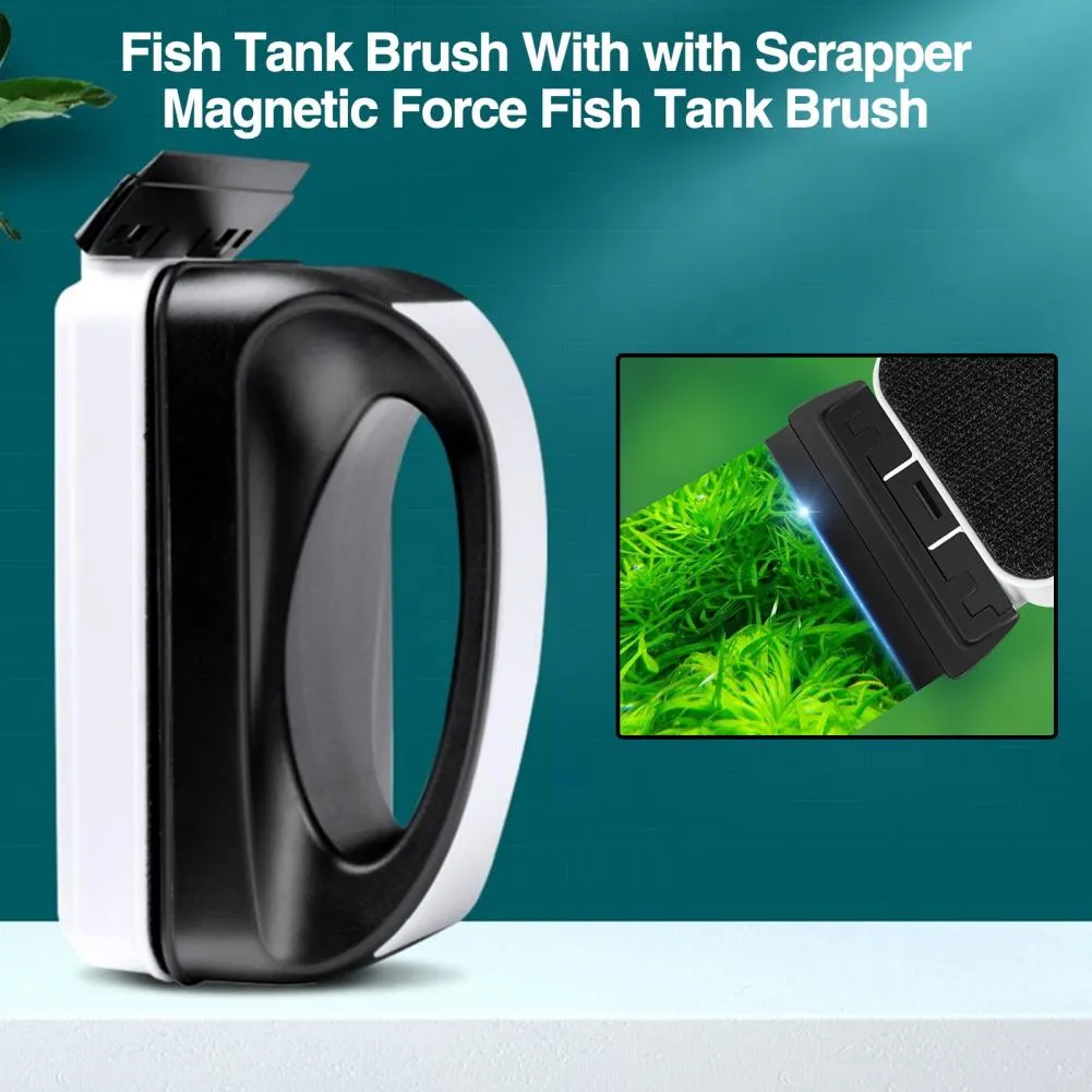 Mini Magnetic Glass Cleaner For Fish Tanks – Small Aquarium Algae Scraper Brush, Safe For Glass 3-6mm Thick-1166087