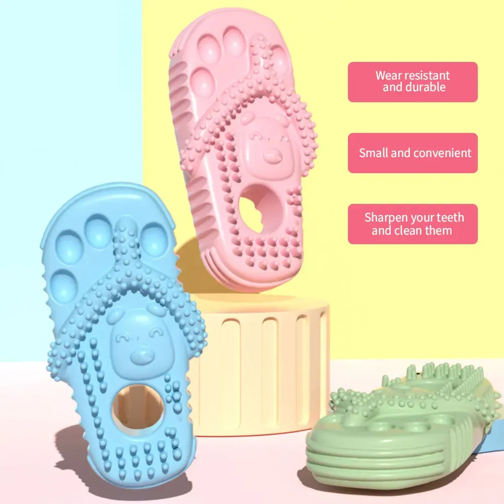 2024Interactive TPR Dog Slippers Chew Toy for Teeth Cleaning and