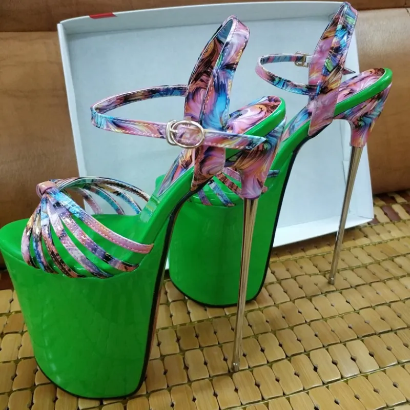 Bulk Metallic Heel Sandals Platform High Heels, Ankle Strap  display picture 1