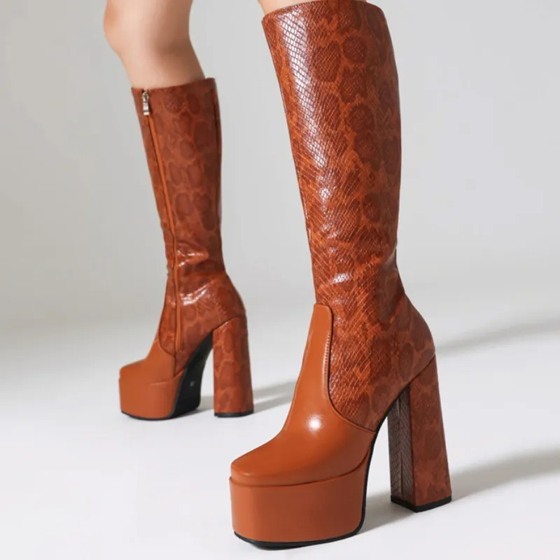 Knee High Waterproof Boots: Platform Winter Boots, Womens High