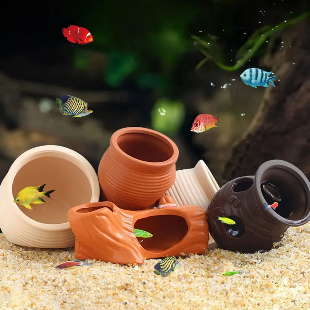 fish hiding accessories Besimple Aquarium Hide Cave Decoration, Reptile Rock Hideouts Stone Cave Hide House Fish Tank Aquarium for Betta Shrimp Turtle Amphibians Small Lizards(Rock Hide Cave) : Pet Supplies Designed with versatility in mind Ceramic Aquarium Decoration Shrimp Fish