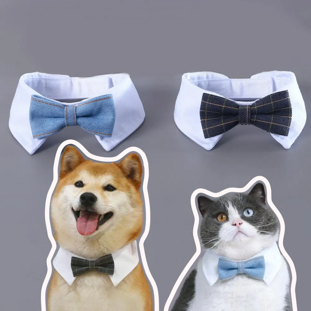 Cat Collar Dog Shirt Collar And Tie Adjustable Pet Necktie Collar