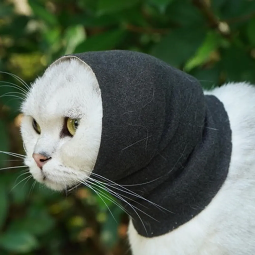 Dog Hood Long-Haired Dog Anxiety Relief Wrap Ear Cover No Flap